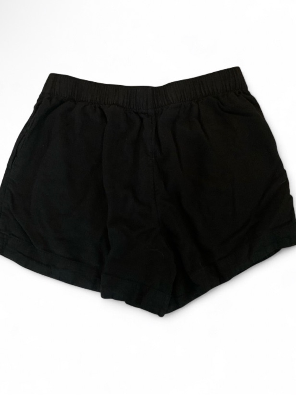 Abercrombie & Fitch Black Linen Blend Pull On Shorts size Large